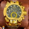 ساعت اینویکتا مردانه دوزمانه طلایی کرنوگراف صفحه مشکی 0847 INVICTA ZEUS - تصویر 3