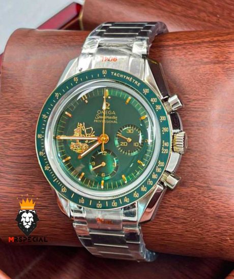 ساعت مچی مردانه امگا اسپید مستر استیل صفحه سبز OMEGA Speedmaster 604