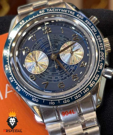 ساعت مچی مردانه امگا اسپید مستر استیل صفحه آبی OMEGA Speedmaster 604