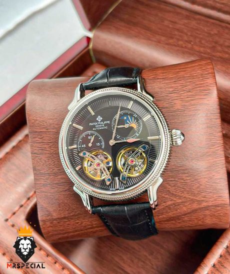 ساعت مچی مردانه پتک فیلیپ چرمی دو توربیلون اتوماتیک Patek Philippe 0145