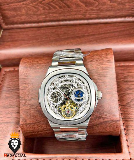 ساعت مچی مردانه پتک فیلیپ ناتیلوس استیل صفحه اسکلتون لاکچری Patek Philippe nautilus 9661