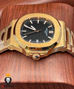 ساعت مچی مردانه پتک فیلیپ ناتیلوس رزگلد صفحه مشکی Patek Philippe nuatilos 9652