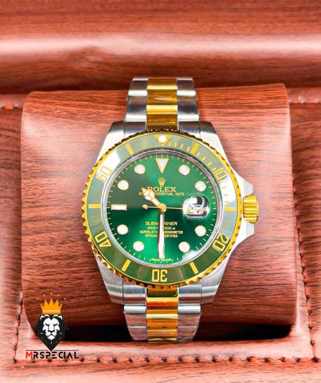 معرفی ساعت مچی مردانه رولکس ساب مارینر صفحه سبز استیل طلاییrolex sub mariner 