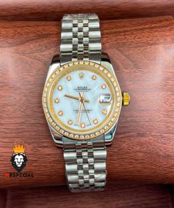 ساعت مچی زنانه رولکس مدل دیت جاست اتوماتیک دورنگ و دورنگین 5777 Rolex Datejust