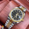 ساعت مچی مردانه رولکس مدل دیت جاست دو رنگ طلایی صفحه مشکی Rolex Datejust