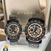 ساعت مچی ست زنانه و مردانه بولگاری کرنوگراف مشکی BVLGARI 0901
