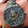 ساعت مچی مردانه تگ هویر کرنوگراف استیل مشکی صفحه گردTAG HEUER 8747
