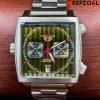 ساعت مچی مردانه تگ هیور مدل موناکو استیل صفحه سبز tag heuer monako 8965