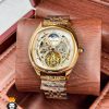 ساعت مچی مردانه کارتیه رزگلد صفحه اسکلتون اتوماتیک cartier automatic 7532
