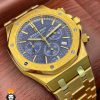ساعت مچی مردانه اودمار پیگه کرنوگراف طلایی صفحه ابی AUDEMARS PIGUET ROYAL 4414
