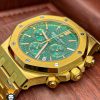 ساعت مچی مردانه اودمار پیگه کرنوگراف طلایی صفحه سبز AUDEMARS PIGUET ROYAL 4415
