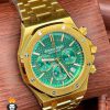 ساعت مچی مردانه اودمار پیگه کرنوگراف طلایی صفحه سبز AUDEMARS PIGUET ROYAL 4415