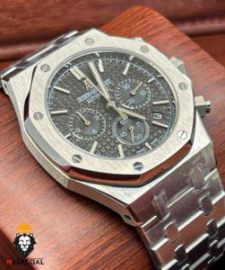 ساعت مچی مردانه اودمار پیگه کرنوگراف استیل صفحه مشکی AUDEMARS PIGUET ROYAL 4416