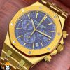 ساعت مچی مردانه اودمار پیگه کرنوگراف طلایی صفحه ابی AUDEMARS PIGUET ROYAL 4414