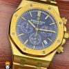ساعت مچی مردانه اودمار پیگه کرنوگراف طلایی صفحه ابی AUDEMARS PIGUET ROYAL 4414