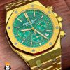 ساعت مچی مردانه اودمار پیگه کرنوگراف طلایی صفحه سبز AUDEMARS PIGUET ROYAL 4415