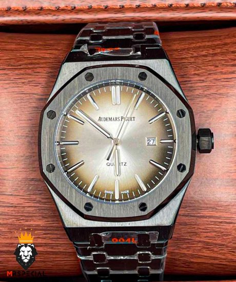 ساعت مچی مردانه اودمار پیگه استیل مشکی صفحه طوسی AUDEMARS PIGUET ROYAL 4485