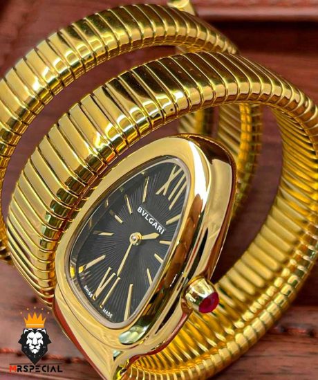 ساعت مچی زنانه بولگاری ماری دستبندی 3 دور طلایی BVLGARI SERPENTI TUBOGAS 2345