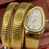 ساعت مچی زنانه بولگاری ماری دستبندی 3 دور طلایی BVLGARI SERPENTI TUBOGAS 2344