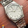 ساعت مچی زنانه اودمار پیگه استیل کلاسیک صفحه سفید قاب نگین 2241 AUDEMARS PIGUET ROYAL