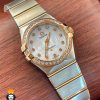 ساعت مچی زنانه امگا کانسلیشن صفحه صدف رزگلد قاب نگین OMEGA CONSTELLATION 4215