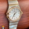 ساعت مچی زنانه امگا کانسلیشن صفحه صدف رزگلد قاب نگین OMEGA CONSTELLATION 4215