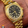 ساعت مچی زنانه رولکس دیت جاست طلایی قاب نگین 5887 ROLEX DATEJUST