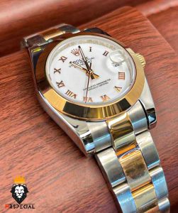 ساعت مچی زنانه رولکس دیت جاست اتوماتیک استیل رزگلد صفحه سفید 5809 ROLEX DATEJUST