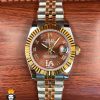ساعت مچی زنانه رولکس دیت جاست اتوماتیک استیل رزگلد صفحه شکلاتی 5808 ROLEX DATEJUST