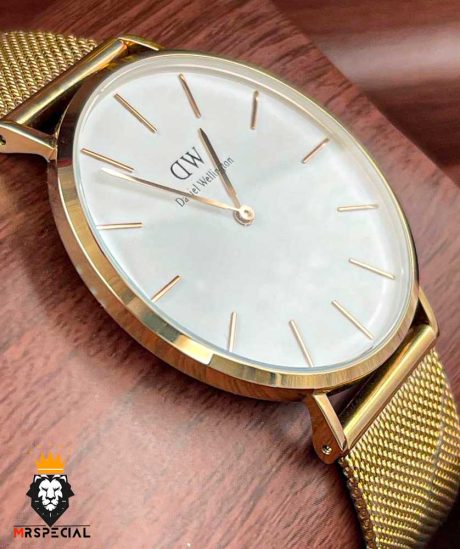 ساعت مچی مردانه دنیل ولینگتون بند استیل حصیری رزگلد کلاسیک صفحه سفید 2252 Daniel Wellington