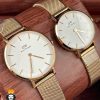 ساعت مچی زنانه دنیل ولینگتون رزگلد بند حصیری صفحه سفید Daniel Wellington DW33GL