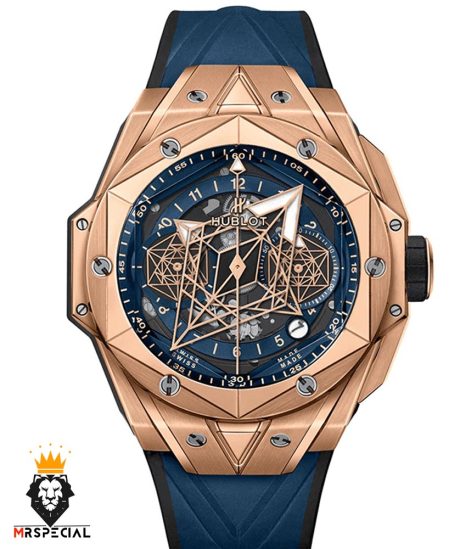 ساعت مچی مردانه هابلوت کهکشانی پشت شیشه ای HUBLOT Sang Bleu 0935