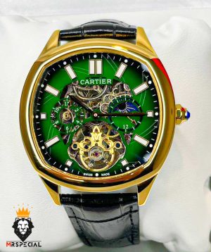 ساعت مچی مردانه کارتیر چرم اتومات CARTIER 0814