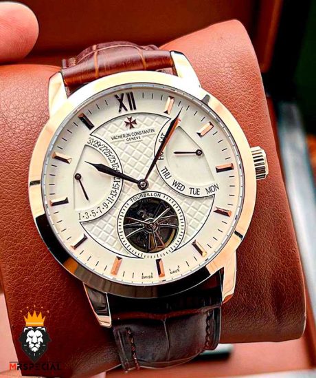 ساعت مچی مردانه واشرون کنستانتین چرمی رزگلد VACHERON CONSTANTIN 0895