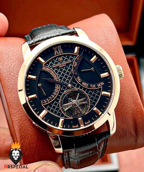 ساعت مچی مردانه پتک فیلیپ چرمی رزگلد VACHERON CONSTANTIN 0896