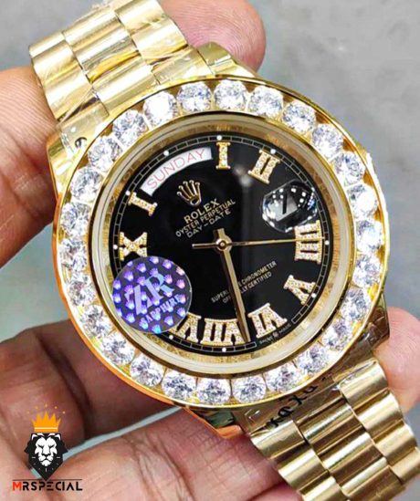 ساعت مچی مردانه رولکس مدل دی دیت اتومات دایموند 0907 ROLEX DATY DATE