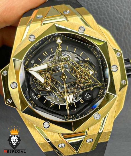 ساعت مچی مردانه هابلوت کهکشانی مشکی HUBLOT Sang Bleu 0934