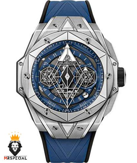 ساعت مچی مردانه هابلوت کهکشانی پشت شیشه ای HUBLOT Sang Bleu 0985