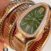 ساعت مچی زنانه بولگاری ماری دستبندی رزگلد نگین دار BVLGARI SERPENTI TUBOGAS 01090