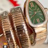 ساعت مچی زنانه بولگاری ماری دستبندی رزگلد نگین دار BVLGARI SERPENTI TUBOGAS 01090