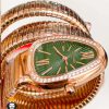 ساعت مچی زنانه بولگاری ماری دستبندی رزگلد نگین دار BVLGARI SERPENTI TUBOGAS 01090