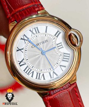 ساعت مچی زنانه کارتیر بالن بلو چرم رزگلد 01075 Cartier Ballon Bleu