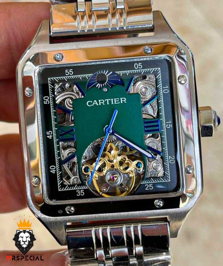 ساعت مچی مردانه کارتیر سانتوس استیل اتومات CARTIER 01080