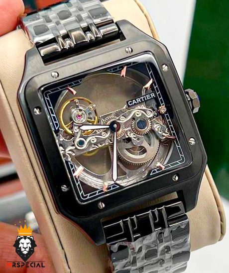 ساعت مچی مردانه کارتیر سانتوس مشکی اتومات CARTIER 01081