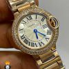 ساعت مچی زنانه کارتیر بالن بلو نگین رزگلد 01045 Cartier Ballon Bleu