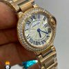 ساعت مچی زنانه کارتیر بالن بلو نگین رزگلد 01045 Cartier Ballon Bleu