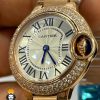 ساعت مچی زنانه کارتیر بالن بلو نگین رزگلد 01045 Cartier Ballon Bleu