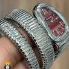 ساعت مچی زنانه بولگاری ماری دستبندی استیل صفحه قرمز BVLGARI SERPENTI TUBOGAS 01135 - تصویر 2