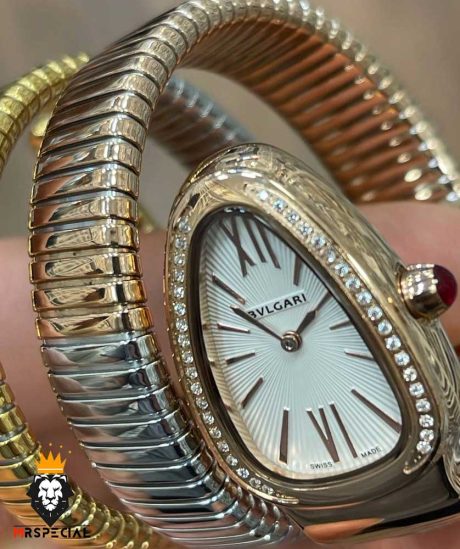 ساعت مچی زنانه بولگاری ماری دستبندی 3 دور3رنگ BVLGARI SERPENTI TUBOGAS 01136