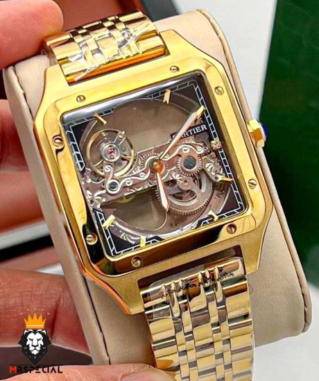 ساعت مچی مردانه کارتیر سانتوس طلایی اتومات CARTIER SANTOS 01103